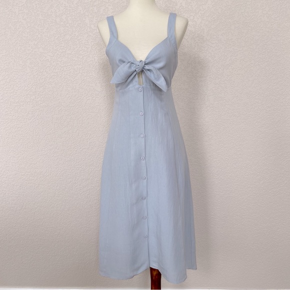 Astr Dresses & Skirts - ASTR the label tie front light blue midi dress
